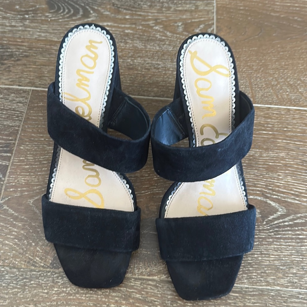 Sam Edelman Black Velvet Chunky Heels
